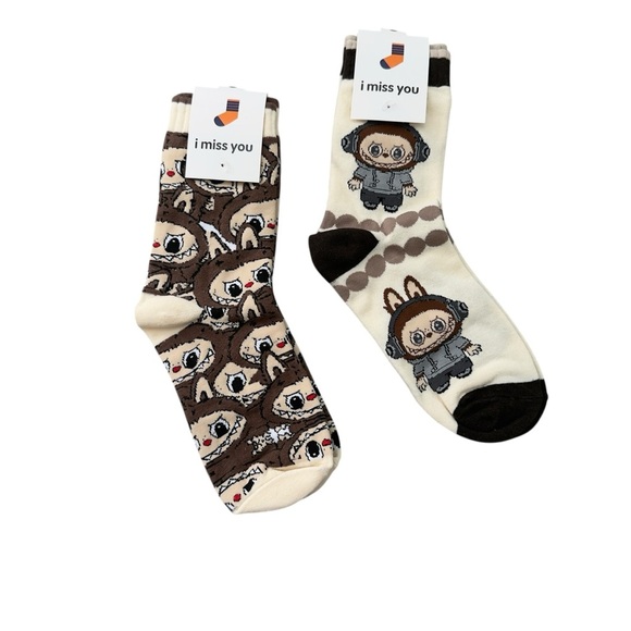 NWT 2 Pair Women’s Labubu Socks - Picture 1 of 4